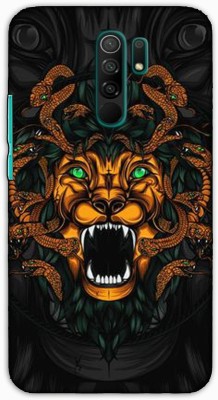 itrusto Back Cover for Mi Redmi 9 Prime Lion and Snake PRINTED Back Cover(Multicolor, Pack of: 1)