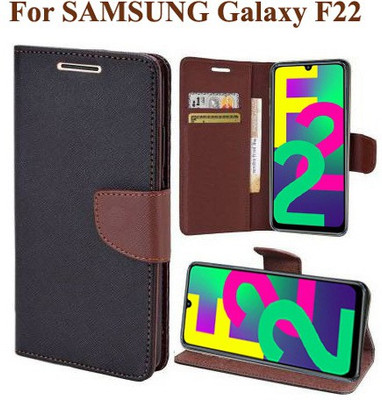 Carnage Flip Cover for Samsung Galaxy M32, Samsung Galaxy F22(Brown, Cases with Holder, Pack of: 1)