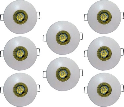 BENE 3w Round Ceiling Light , Color of LED White (Pack of 8 Pcs) Recessed Ceiling Lamp(White)