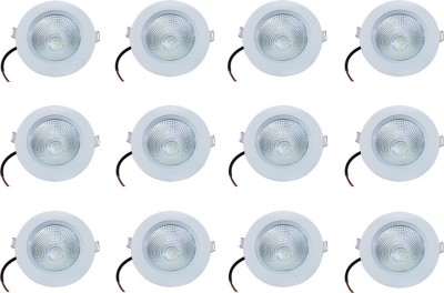 BENE LED 7w Round Ceiling Light, Color of LED White (Pack of 12 Pcs) Recessed Ceiling Lamp(White)