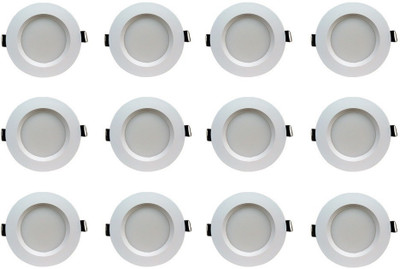 BENE 5w Round Ceiling Light , Color of LED Green (Pack of 12 Pcs) Recessed Ceiling Light Ceiling Lamp(Green)