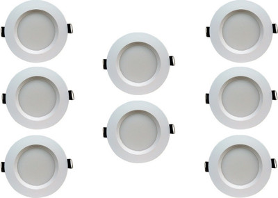 BENE 5w Round Ceiling Light , Color of LED Red (Pack of 8 Pcs) Recessed Ceiling Light Ceiling Lamp(Red)