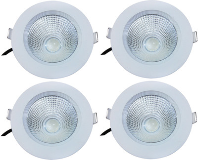BENE LED 7w Gleam Round Ceiling Light, Color of LED Warm White (Yellow) (Pack of 4 Pcs) Recessed Ceiling Light Ceiling Lamp(White)