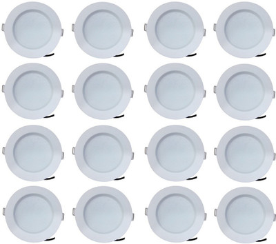 BENE 7w Round Ceiling Light , Color of LED Green (Pack of 16 Pcs) Recessed Ceiling Light Ceiling Lamp(Green)