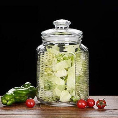 T R Creation Glass Grocery Container  - 2000 ml(Clear)