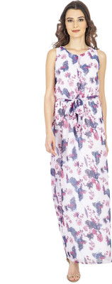 TSM Women Maxi White Ankle Length Dress