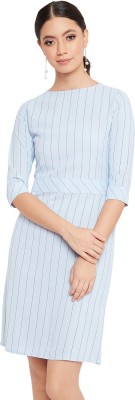 CRIMSOUNE CLUB Women Shift Light Blue Dress