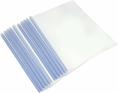 DELITON plastic Plastic File Folder for Document Sliding Bar Report Covers,30 Sheet Capacity, Transparent Resume Presentation File Folders Organizer Binder for A4 Size Paper.(Pack of 10)(Set Of 10, transparent)