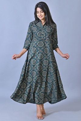 HawktheStocks Flared/A-line Gown(Green)
