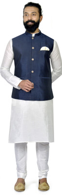 karnam Sleeveless Self Design Men Jacket