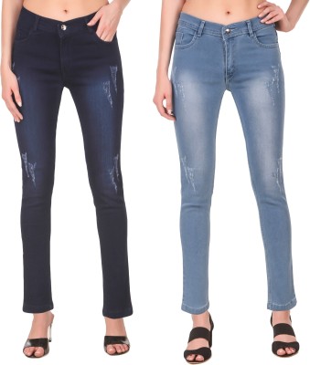 jac fashion Slim Women Dark Blue, Blue Jeans(Pack of 2)