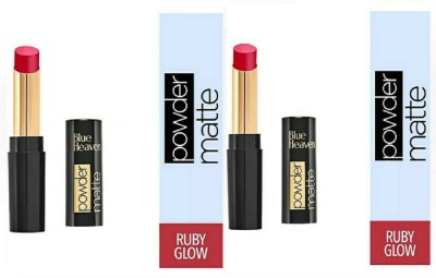 BLUE HEAVEN POWER MATTE 2 RUBY GLOW RM03 LIPSTICK (3.5g) COMBO PACK( PACK OF 2) LIPSTICK(Ruby glow, 7 g)