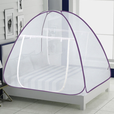 IWS Polyester Adults Washable King Size Double Bed Mosquito Net | Easily Foldable, Lightweight And Stylish Easy To Carry Machhardani Mosquito Net  (Purple, Tent) For Rs. 325 @ 84 %