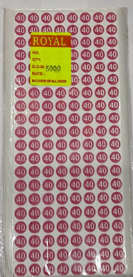 ROYAL STIC No. 40 Self Adhesive Paper Label(White, Red)