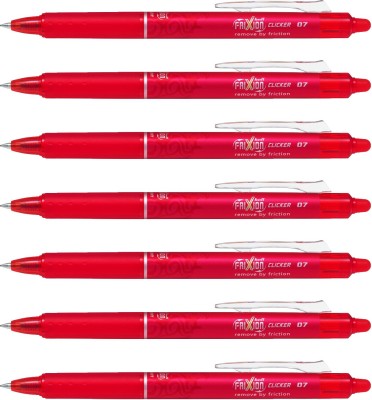 PILOT Frixion Clicker Rollerball Pen (Red - Pack of 7) Roller Ball Pen(Pack of 7, Red)