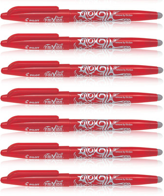PILOT Frixion Roller Ball Pen(Pack of 7, Ink Color - Red)