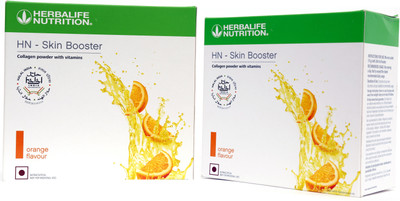 HERBALIFE Skin Booster Collagen powder with Vitamins (300 g) pak of 2 Protein Blends(600 g, ORANGE)