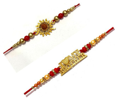 Anil Designer cb35 Mauli Thread Rakhi  Set(2 rakhi)