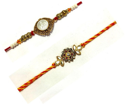 Anil Designer cb52 Mauli Thread Rakhi  Set(2 rakhi)