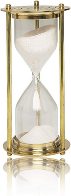 VETERIS Hourglass Sand Timer Clock with Sparkling White Hour Glass Sandglass Clock Ideal for Exercise Tea Making Antique Nautical Décor Theme Height 6 Inches 5 Minutes Sand Clock