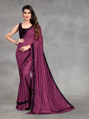 Julee Embellished Bollywood Lycra Blend Saree(Magenta)