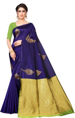 PAL COLLECTION Woven Kanjivaram Jacquard Saree(Blue)