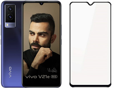 Express Buy Edge To Edge Tempered Glass for Vivo V21E 5G | 11D Anti Scratch 9H Hardness Cover Friendly Anti Shatter Proof Full Edge Full Glue(Pack of 1)