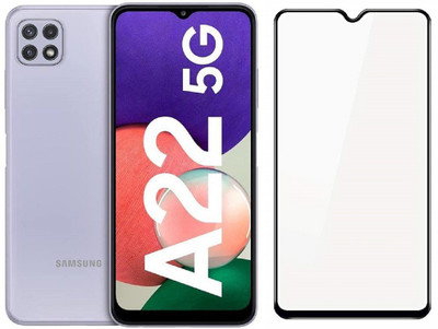 Msons Edge To Edge Tempered Glass for Samsung Galaxy A22 5G | 11D Anti Scratch 9H Hardness Cover Friendly Anti Shatter Proof Full Edge Full Glue(Pack of 1)