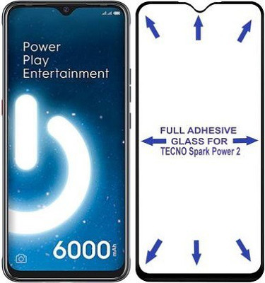 kentop Edge To Edge Tempered Glass for TECNO SPARK POWER 2 AIR + LC7(Pack of 1)