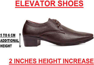 BXXY Height Increasing British Lace-up Formal shoes Derby For Men(Brown , 10 UK)