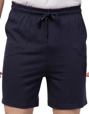 Bouyz Solid Men Dark Blue Regular Shorts