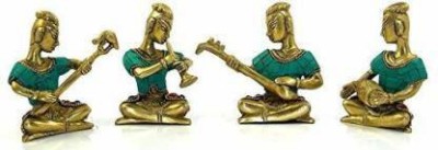 Brass statue villa Decorative Showpiece  -  5 cm(Brass, Gold, Green)