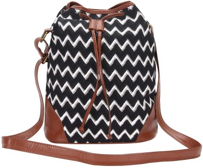 Ann Springs Black Sling Bag Women printed canvas sling bag