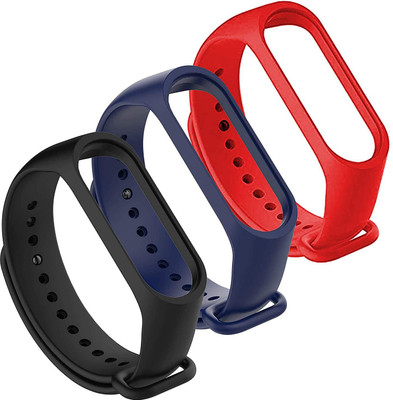 balaji trading company Soft Silicon Replacement Band Strap (Pcs of 3) for Band 3 & 4 Smart Band Strap(Red, Purple, Black)