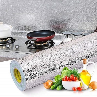 KAVYA 355.6 cm Kitchen Backsplash Self Adhesive Wallpaper Foil Stickers Oil Proof Waterproof Stove -23.6 x 80 inch Non-Reusable Sticker(Pack of 1)