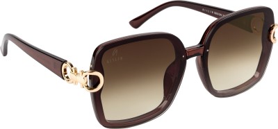 AISLIN Butterfly, Over-sized Sunglasses(For Women, Brown)