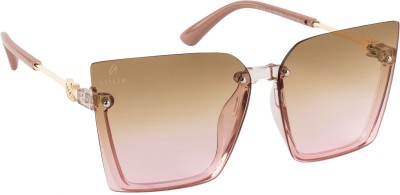 AISLIN Butterfly, Over-sized Sunglasses(For Women, Brown, Pink)