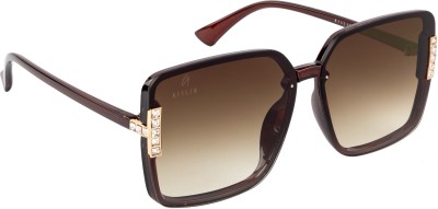 AISLIN Butterfly, Retro Square Sunglasses(For Women, Brown)