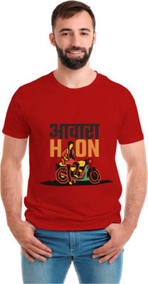 SmarTee Street Printed Men Round Neck Red T-Shirt