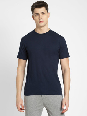 JOCKEY Solid Men Round Neck Dark Blue T-Shirt