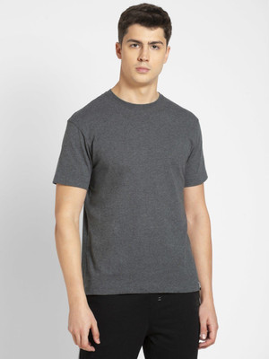 JOCKEY Self Design Men Round Neck Grey T-Shirt