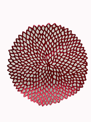 SHRI MAHAVIR IMPEX Round Pack of 6 Table Placemat(Red, PVC)