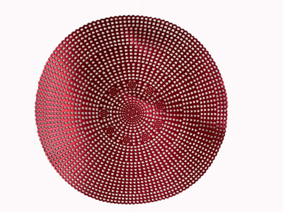 SHRI MAHAVIR IMPEX Round Pack of 6 Table Placemat(Red, PVC)