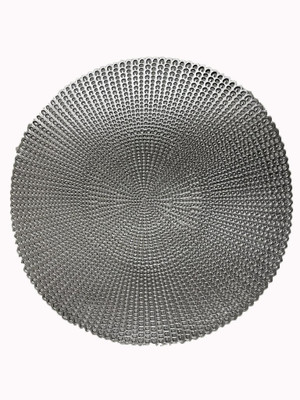 DELHI PVC CORP Round Pack of 6 Table Placemat(Silver, PVC)