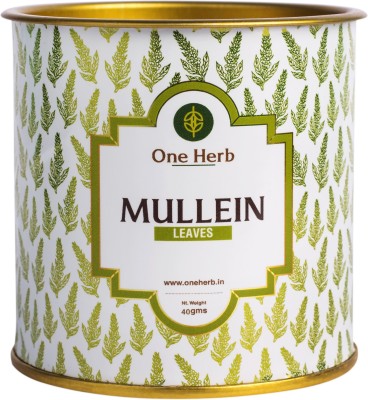 one herb Mullein Tea 40g, Herbal Support for Healthy Respiratory, Bronchial & Immune Function and Easy Sleep Herbal Tea Tin(40 g)