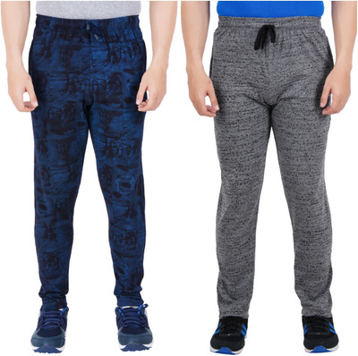 Guide Printed Men Dark Blue, Grey Track Pants