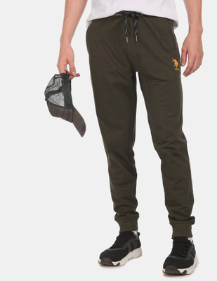 U.S. POLO ASSN. Solid Men Green Track Pants