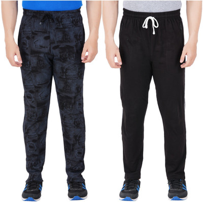Guide Printed Men Black, Black Track Pants