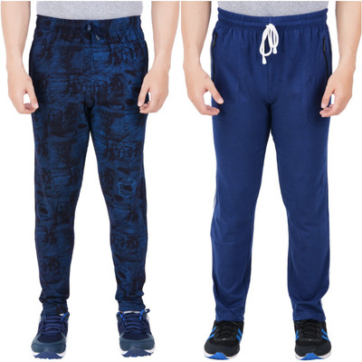 Guide Printed Men Dark Blue, Blue Track Pants