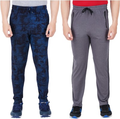 Guide Printed Men Dark Blue, Grey Track Pants